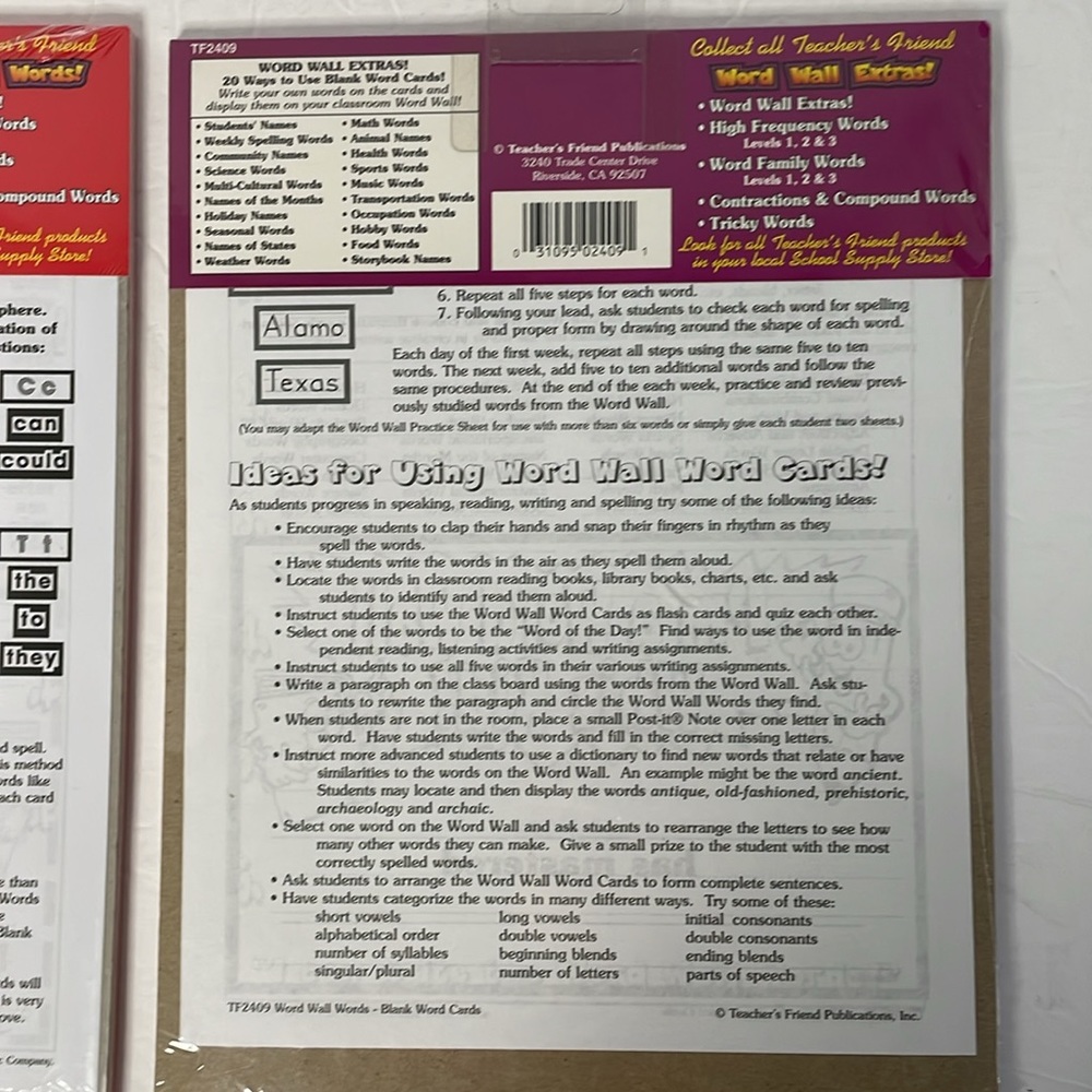 Teacher’s Friend Publications Word Wall words & Word Wall Extras NWT - Picture 7 of 8